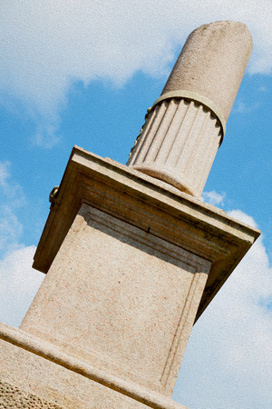 old column in the cloudy sky of europe italy