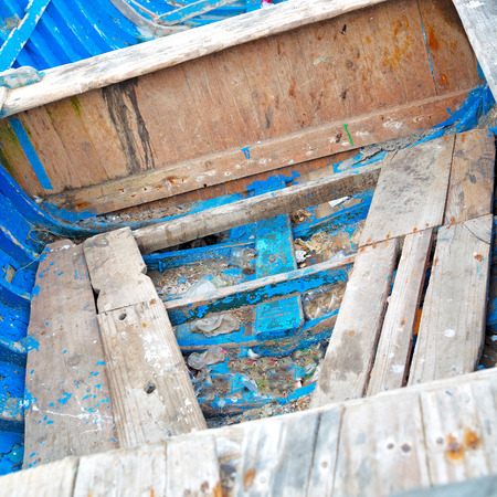 boat and sea    in africa morocco old castle brown brick  sky pierの写真素材