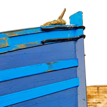 boat and sea    in africa morocco old castle brown brick  sky pierの写真素材