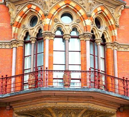 old architecture in london england windows and brick exterior   wallのeditorial素材
