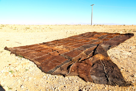 in   valley  morocco     africa the atlas dry mountain ground isolated hill