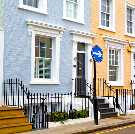 notting hill in london england old suburban and antique      wall door
