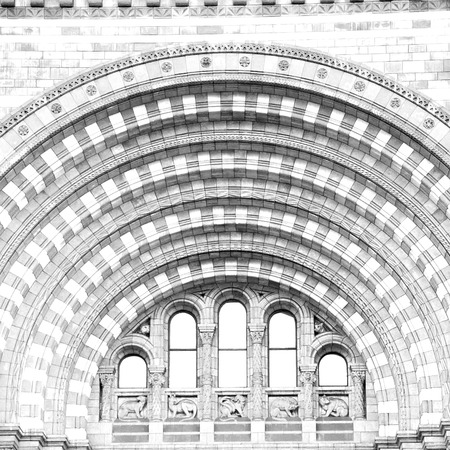 old construction in london englan europe brick  wall and windowの写真素材