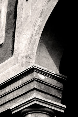 abstract old column in the  country  of europe italy and marble brickの写真素材