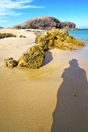 white coast lanzarote  in spain   beach  stone water  and summerの写真素材