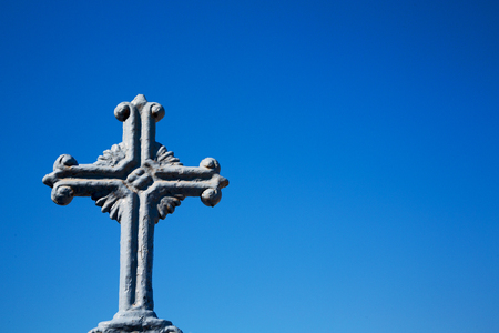 in europe greece a cross     the cloudy skyの写真素材