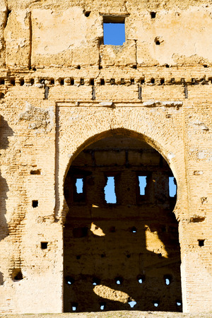 old brown construction in africa         morocco and sky  near the towerのeditorial素材