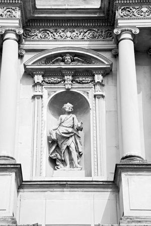 marble in old historical construction italy europe milan and statueの写真素材