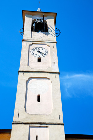 ancien clock tower in italy europe old  stone   and bellの写真素材