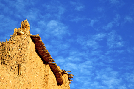africa  in histoycal maroc  old construction  and the blue cloudy  skyのeditorial素材