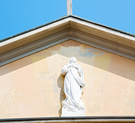 marble in old historical construction italy europe milan and statueの写真素材