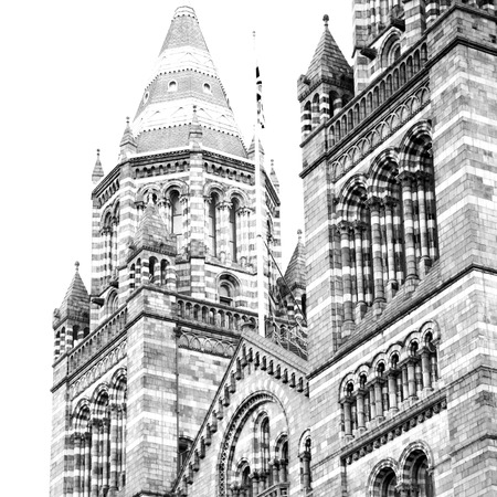 old construction in london englan europe brick  wall and windowの写真素材