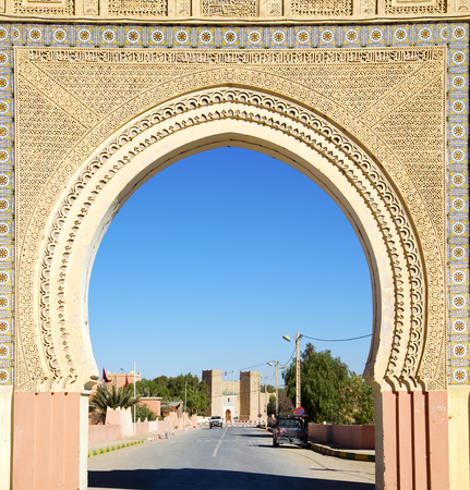 morocco arch in africa old construction     the blue skyの写真素材
