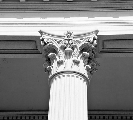 abstract old column in the  country  of europe italy and marble brickの写真素材