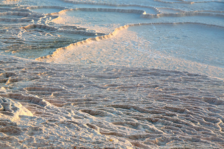 unique abstract in pamukkale turkey asia the old calcium bath and travertine waterの写真素材
