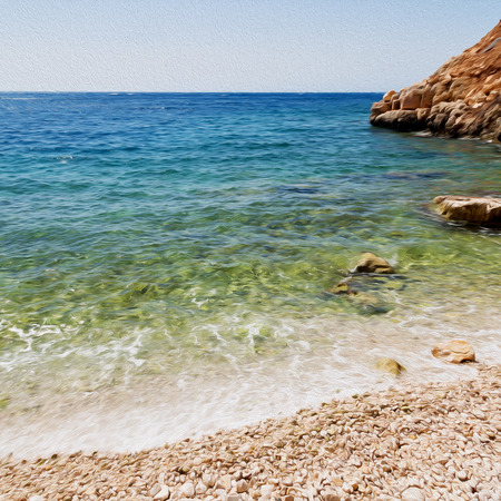 in thurkey antalya lycia way water rocks and sky near the natureの写真素材
