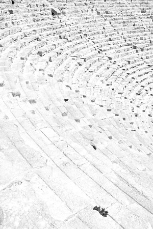 in   turkey    europe    aspendos the old theatre abstract texture    of step and grayの写真素材
