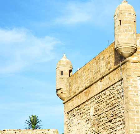 brick in old construction  africa morocco and   the tower near skyの写真素材