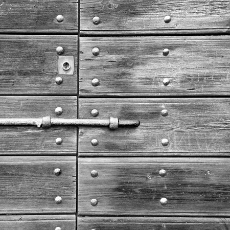 europe old in  italy  antique close brown door and rusty lock  closeupの写真素材