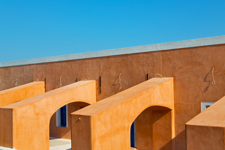 architecture background santorini greek island old house in the sky and homeの写真素材