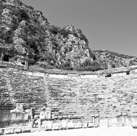 myra    in turkey europe   old roman necropolis and indigenous tomb stoneの写真素材