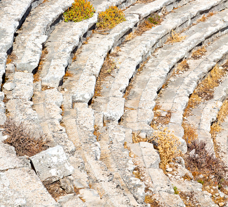 in   turkey    europe      aspendos the old theatre abstract texture    of step and gray