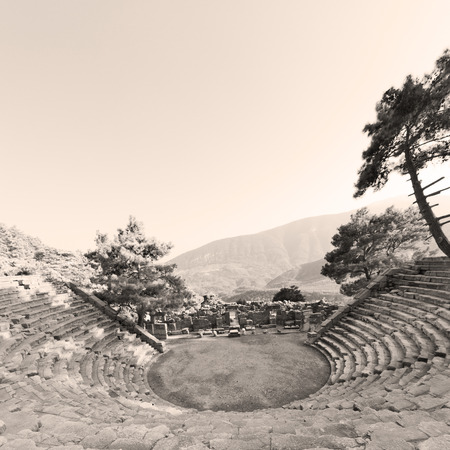 old  temple and theatre in arykanda antalya turkey asia sky and ruinsの写真素材