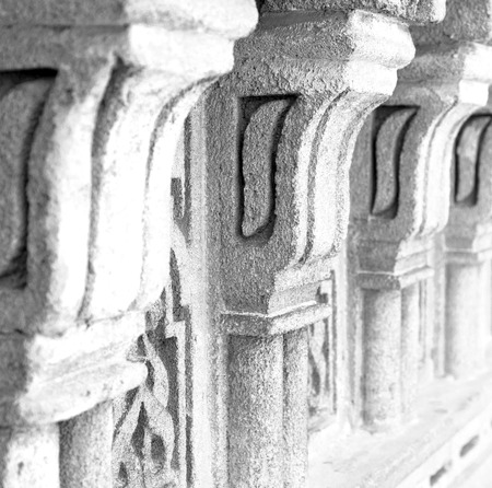 white   abstract old column in the  country  of  morocco   and marble brick
