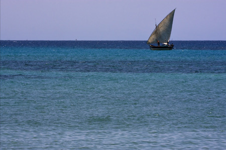 tropical lagoon  navigable  froth cloudy   and coastline in madagascar nosy be