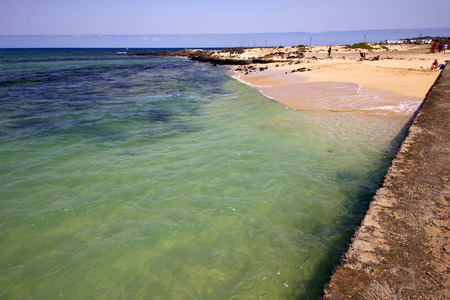 yacht pier village  water  boat coastline and summer in lanzarote spainのeditorial素材