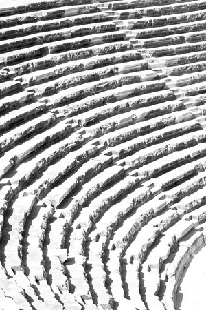 in   turkey    europe aspendos the old theatre abstract texture of step and grayの写真素材