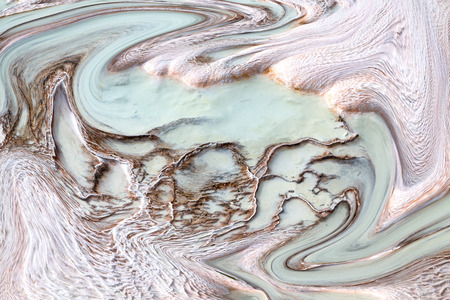 unique abstract in pamukkale turkey asia the old calcium bath and travertine waterの写真素材