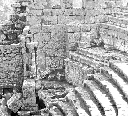 old  temple and theatre in termessos antalya turkey asia sky and ruinsの写真素材
