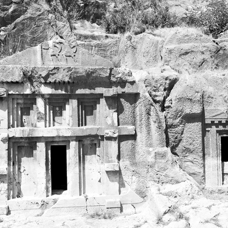 myra      in turkey europe   old roman necropolis and indigenous tomb stoneの写真素材