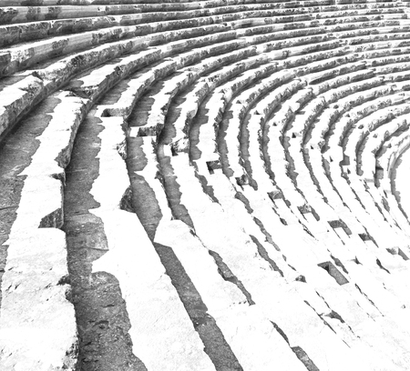 in   turkey    europe    aspendos the old theatre abstract texture of step and grayの写真素材