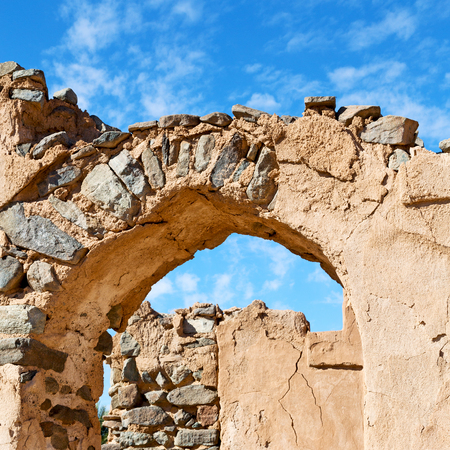 arch village house and  cloudy sky in   oman the old abandonedの写真素材