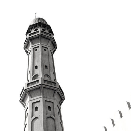 minaret and religion in clear sky in oman muscat the old mosqueの写真素材
