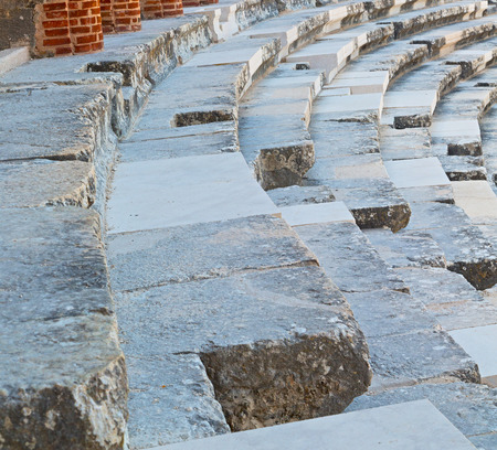 in   turkey     europe      aspendos the old theatre abstract texture    of step and grayの写真素材
