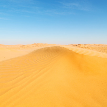 the empty quarter  and outdoor  sand  dune in oman old desert rub al khaliの写真素材