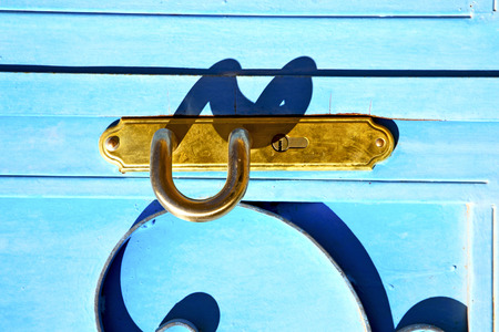 metal    brown    morocco in    africa the old wood  facade home and rusty safe padlockの写真素材