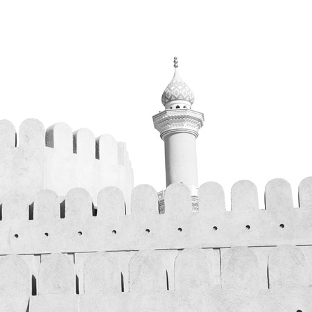 fort battlesment sky and    star brick in oman   muscat the old defensiveの写真素材