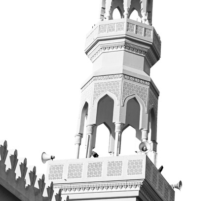 minaret and religion in clear sky in oman muscat the old mosqueの写真素材