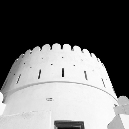 fort battlesment sky and    star brick in oman   muscat the old defensiveのeditorial素材