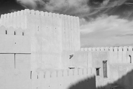 fort battlesment sky and    star brick in oman   muscat the old defensiveのeditorial素材