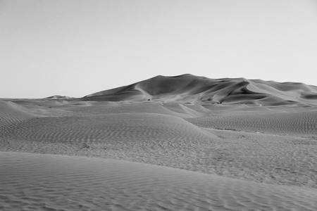 the empty quarter  and outdoor  sand  dune in oman old desert rub al khaliの写真素材
