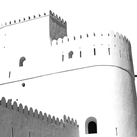 fort battlesment sky and    star brick in oman   muscat the old defensiveのeditorial素材