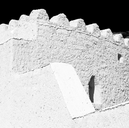 fort battlesment sky and    star brick in oman   muscat the old defensiveのeditorial素材