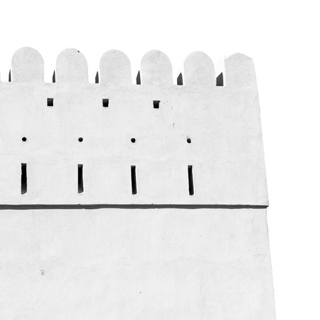 fort battlesment sky and    star brick in oman   muscat the old defensiveのeditorial素材