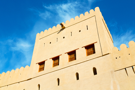 fort battlesment sky and    star brick in oman   muscat the old defensiveのeditorial素材
