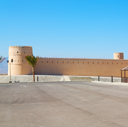 fort battlesment sky and    star brick in oman   muscat the old defensiveのeditorial素材